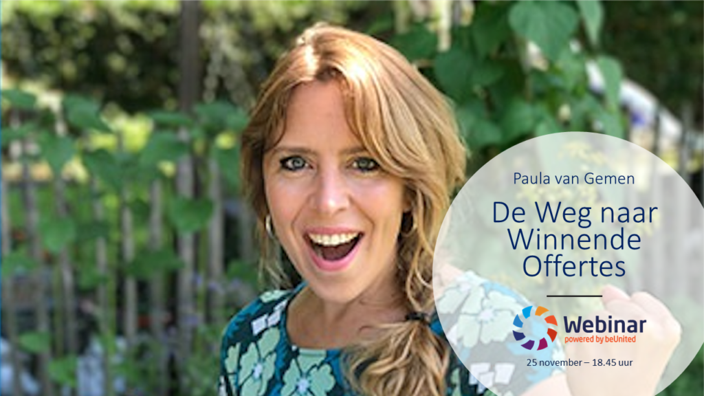 beUnited webinar Paula van Gemen webinar De Weg naar Winnende Offertes MKB ZZP Nederland
