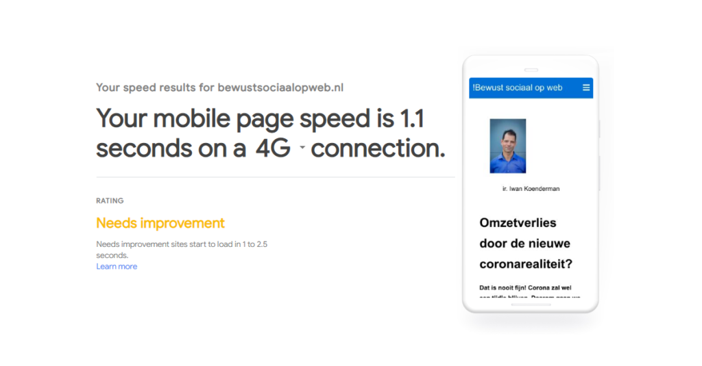 Test my site on google afbeelding van !Bewust sociaal op web